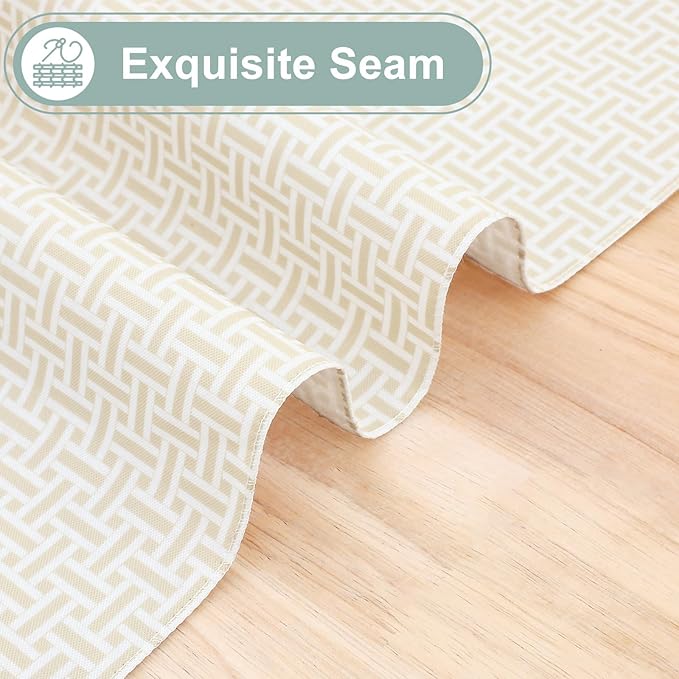 misaya Rectangle Waterproof Vinyl Table Cloth, Plastic Tablecloth with Flannel Backing, Wipeable Table Cover for Dinner, Picnic, Indoor and Outdoor (Weave Patternd, 52" x 70")