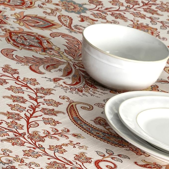 Maison d' Hermine Table Cloth Square Table 100% Cotton 60 x 60 Inches Fall Tablecloth Reusable Everyday Use for Thanksgiving Christmas Decorations Dining Farmhouse Party (Cachemire)