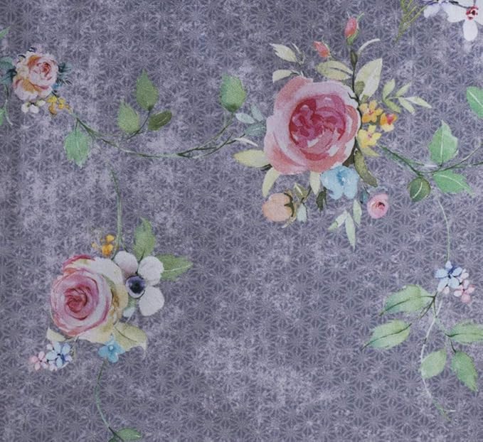 Maison d' Hermine Table Cloth Rectangle Table 100% Cotton 60 x 90 Inches Tablecloth for Dining Room, Farmhouse, Home, Party, Festive & Wedding Spring Summer - Sweet Rose Lavender - Country Garden