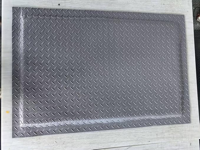 Nisorpa Anti Fatigue Mats Industrial 3' x 5' Ergonomic Standing Mat 15/16" Extra Thick Kitchen Mat for Standing Heavy Duty Commercial Diamond Plate - Safety Support for Leg & Back Pain,Grey
