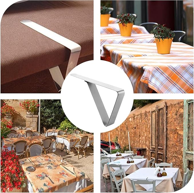 Tablecloth Clips, 60 Pack Table Cloth Holder Clips, Stainless Steel Tablecloth Clips for Outdoor Tables Restaurant Picnics Marquees Weddings Graduation Party (60pcs)