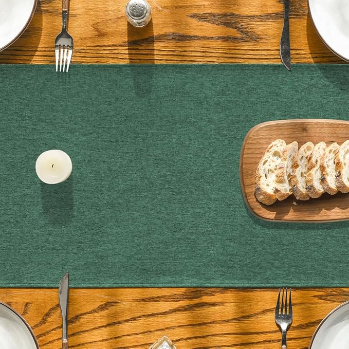 Artoid Mode Forest Green Table Runner, Seasonal Christmas Spring Washable Kitchen Dining Table Decoration for Home Party Decor 13x48 Inch