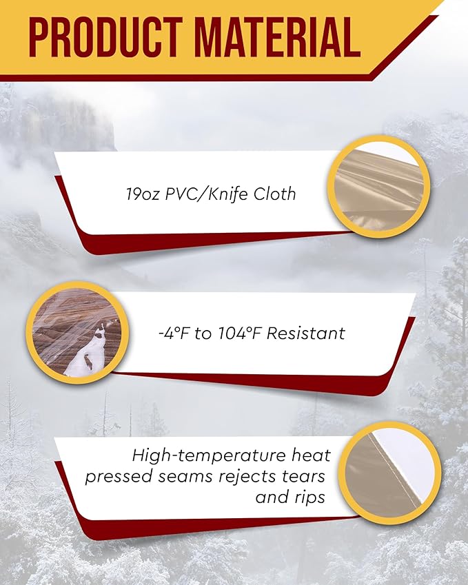 FoundGo 7'Hx8'W Outdoor Vinyl Curtains for Patio,19oz Clear Vinyl Patio Enclosure,Heavy Duty Clear Tarps Waterproof Vinyl Tarp with Grommets for Pergola, Porch,Gazebos,Balcony,-4℉ Cold Resistant