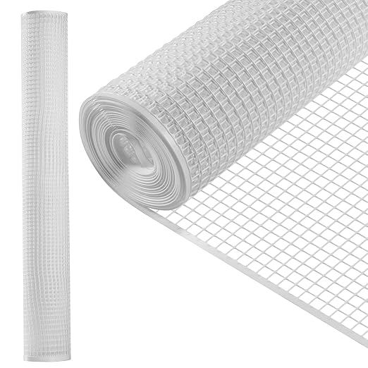Hardware Mesh Screen & Fence Roll (2' x 25') - White Indoor & Outdoor Balcony, Patio & Porch Netting - Safety Barrier Fence for Pets & Kids