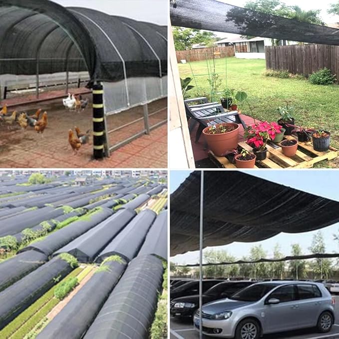 QLOFEI Shade Cloth for Garden, 90% Sunblock Neting Cover with Grommets, Sun Shade Cloth for Patio Pergola Greenhouse Plants Cover Mesh Tarp, 10x24 FT