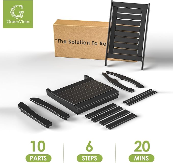 GREENVINES Oversized Outdoor Rocking Chairs Set of 4, HDPE Rocker - Image 8