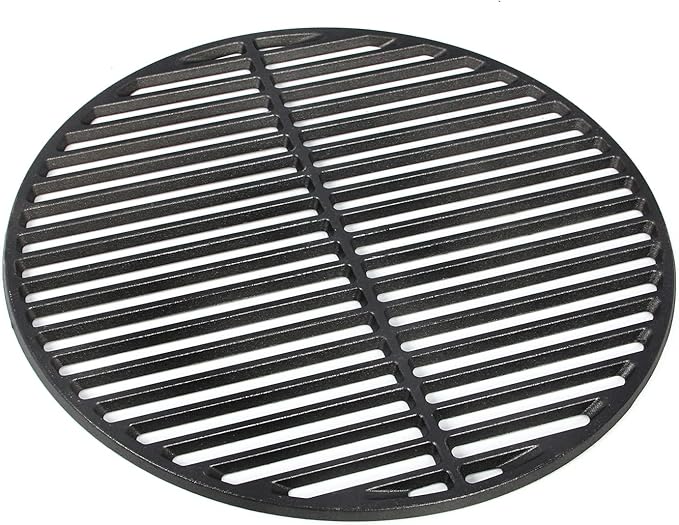 KAMaster Cast Iron Cooking Grids Grates Compatible with Medium Big Green Egg Charcoal Grill Egg Grate Round Grill Grate (15.5"-Fit Medium GRILL)