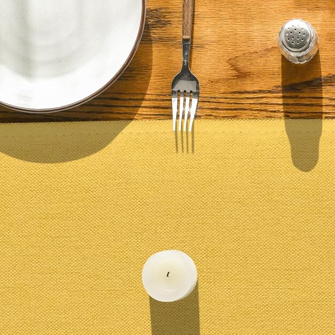 Artoid Mode Yellow Table Runner, Seasonal Summer Fall Washable Kitchen Dining Table Decoration for Home Party Decor 13x108 Inch