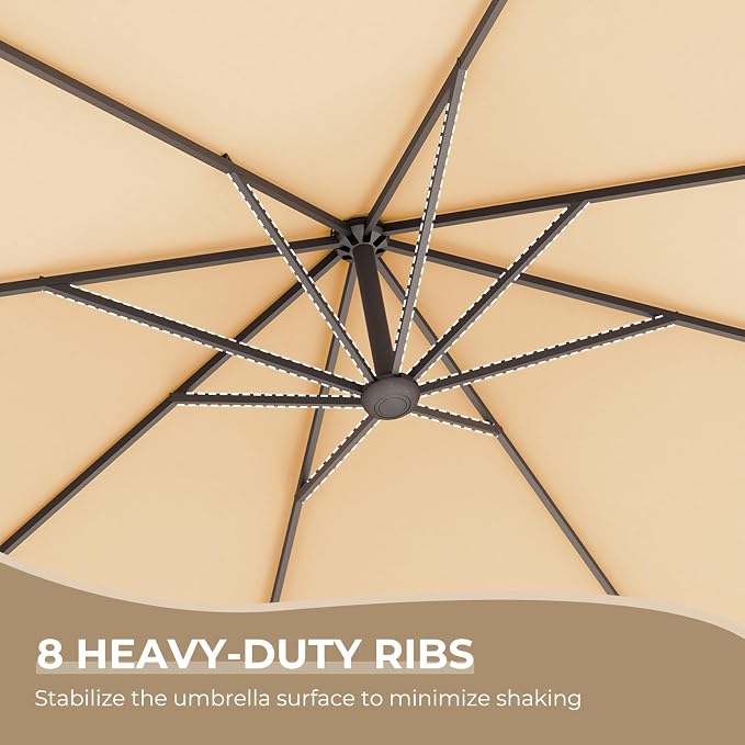 Grand patio 10x10 FT Sunbrella Cantilever Square Umbrella - Image 7