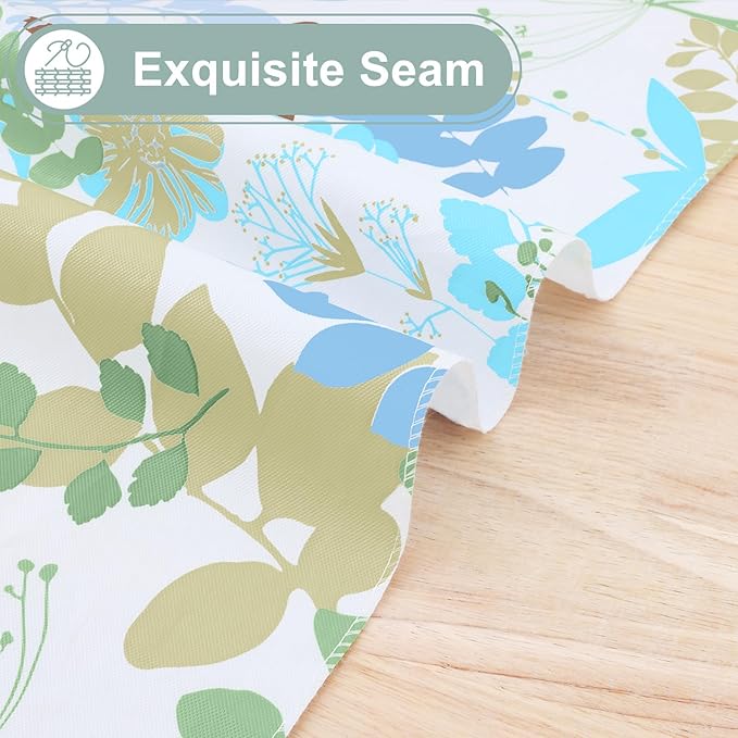 misaya Rectangle Waterproof Vinyl Table Cloth, Wipeable Tablecloth with Flannel Backing, Plastic Table Cover for Dinner, Picnic, Indoor and Outdoor (Leaves, 60" x 102")