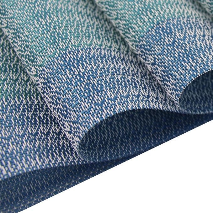 PIGCHCY Placemats Set of 8 Washable Durable Placemat Vinyl Heat Resistant Non-Slip Table Mats Indoor Outdoor (Coastal Blue)
