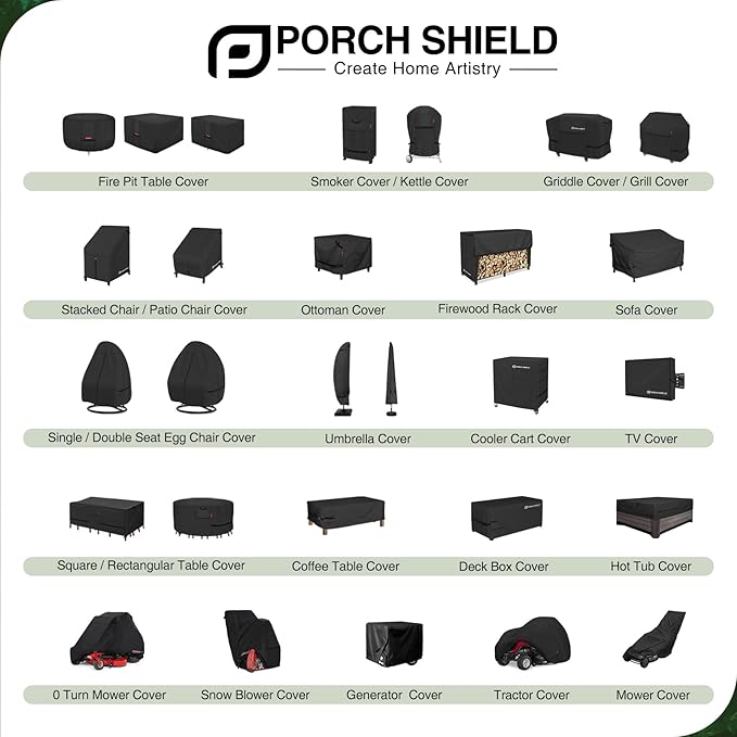 Porch Shield Round Patio Fire Pit Cover Fade Resistant Waterproof Outdoor Firepit Cover 32 inch for Fire Bowl