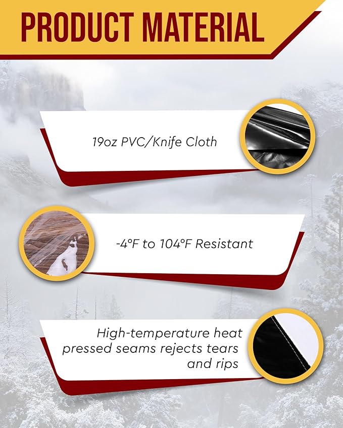 FoundGo 10'Hx07'W Vinyl Curtains for Patio 19oz, Outdoor Clear Vinyl Patio Enclosure,Heavy Duty Clear Tarp Waterproof Vinyl Tarps with Grommets for Pergola, Balcony,Porch,Gazebos,-4℉ Cold Resistant