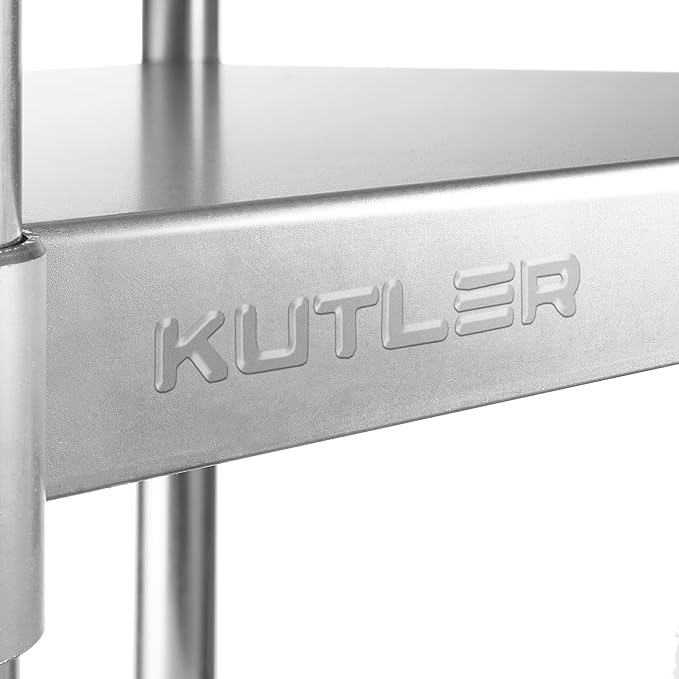 KUTLER Stainless Steel Table 30 x 60 Inches, NSF Heavy Duty Commercial Kitchen Prep and Work Table with Undershelf for Restaurant, Hotel, Home