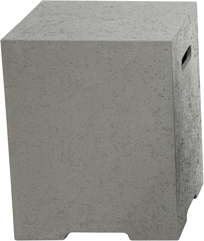 AMS Fireplace | Propane Tank Cover for Brooklyn Fire Pit Table (Light Gray) | Made of Glass Fiber Reinforced Concrete | Seamlessly Blends Style and Utility | Achieve the Perfect Fusion of Function