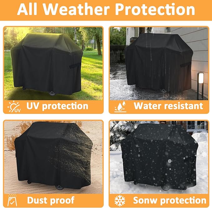 7130 Grill Cover for Weber Genesis 300 & II 300 Series Gas Grill, Waterproof Cover for Genesis II LX 300 Series Grill Models, 58 Inch Outdoor BBQ Cover for Weber 3 Burner Grill