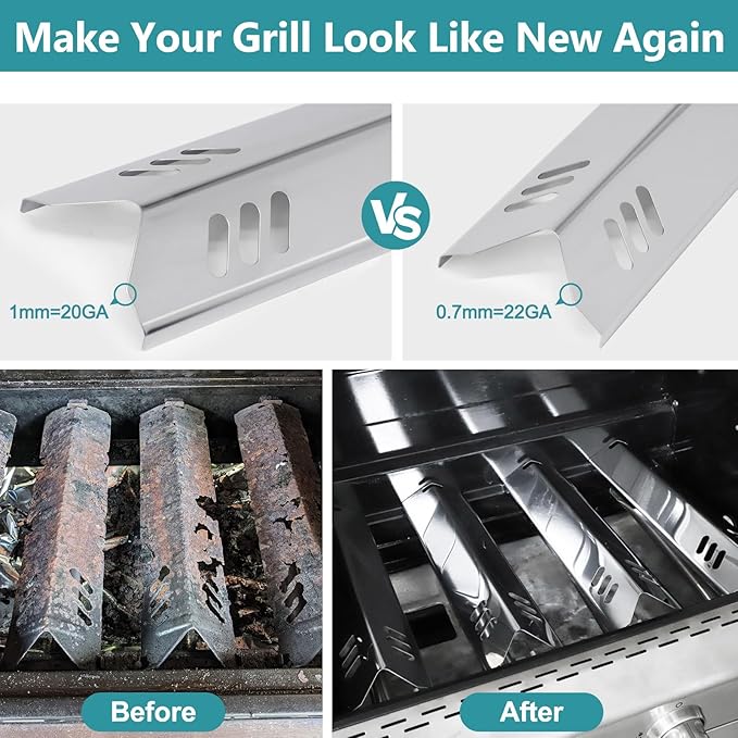 Criditpid Replacement Parts for Dyna Glo DGF493BNP, DGB494SPB, Backyard Grills BY13-101-001-12, BY14-101-001-099, Uniflame GBC1343WP-U. Grill Grates, Heat Plates Shields for Dyna-Glo Grill Parts.