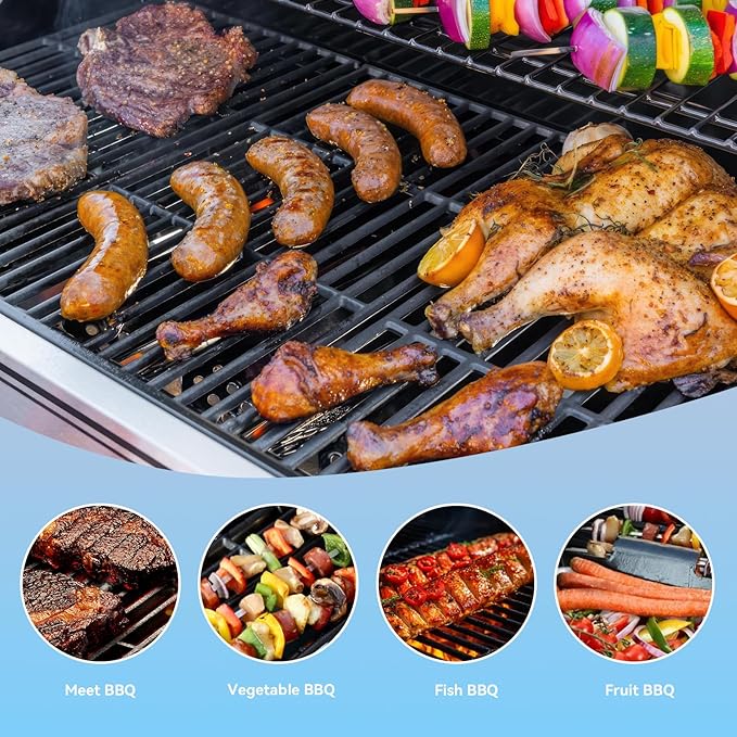 17.5 Inch 7637 Cooking Grates for Weber Spirit & Spirit II 200 Series Spirit E210 Spirit E220 Spirit S210 S220 with Front Control, Cast Iron Grates Replacement Parts for Weber Spirit 2 Burner E-210