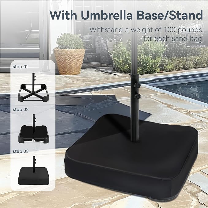 PHI VILLA 15ft Large Outdoor Patio Umbrella - Image 8