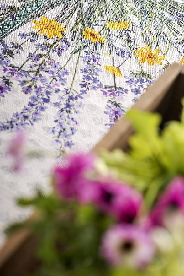 Maison d' Hermine Table Cloth Rectangle Table 100% Cotton 70 x 90 Inches Tablecloth Reusable Decorative for Dining Room, Farmhouse, Home, Party, Festive & Wedding Spring Summer - Fanny Lavender