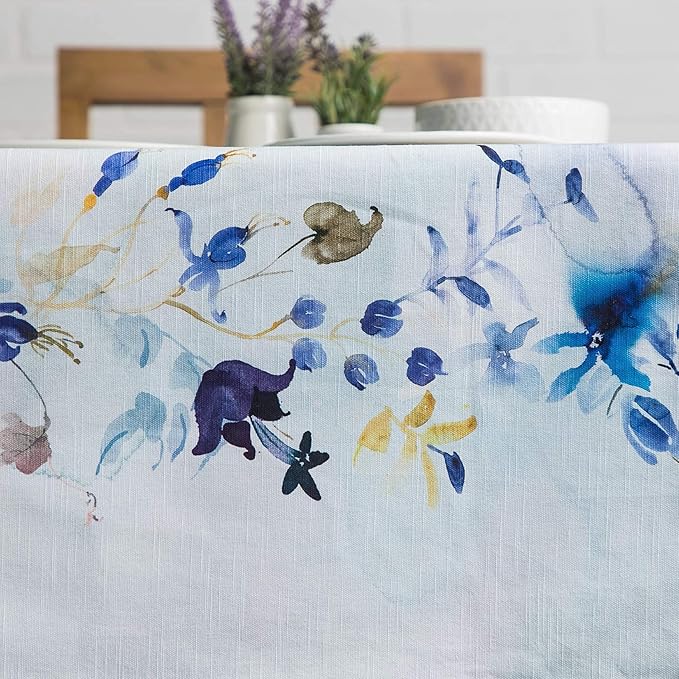 Maison d' Hermine Table Cloth Rectangle Table 100% Cotton 70 x 120 Inches Tablecloth Reusable Decorative for Dining Room, Farmhouse, Home, Party, Festive & Wedding Spring Summer - Lazy Summer Days