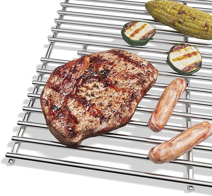 15/17/19 Inch Grill Cooking Grates Replacement for Weber Genesis II E-410, E-435, S-435, SE-410, 66089 66097, Kitchen-aid 720-0856V 740-0781, Weber Genesis II LX 400 SER GBS S-435