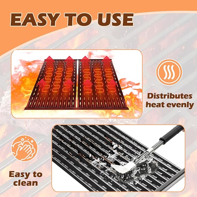 17" Infrared Grill Grates for Charbroil Performance 4 Burner 463365021 463352521 463354021 463365522, Porcelain Steel Emitter Plate for Charbroil Grill Replacement Parts G426-0004-W1 G426-0005-W1