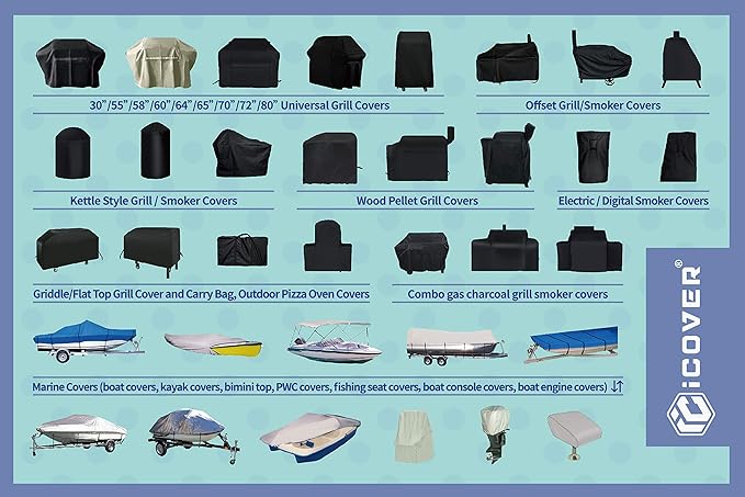 i COVER 73550 Pellet Smoker Cover for Pit Boss Grills 77550 5.5 and 5 Series PBV5P1, pro Collection 4 Vertical Wood Smokers PBV4PS1 600D Waterproof Heavy-Duty Canvas Grill Covers