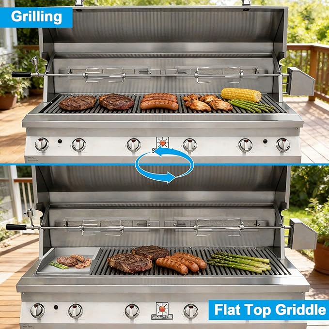 Half Size Griddle Plate for Solaire 30 42 and 56 Inch Grills Stainless Steel Griddle Inserts Replacement Parts Flat Top Griddle for Solaire Grill