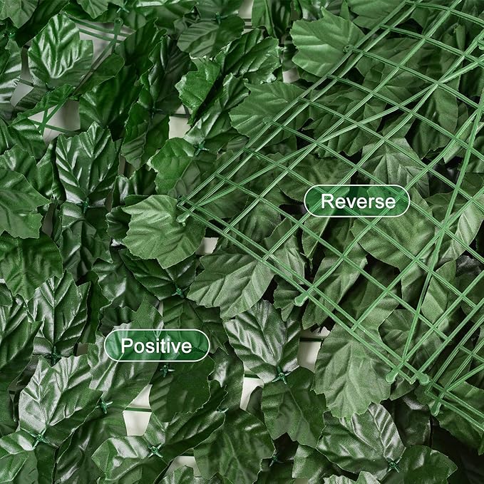 DearHouse Artificial Ivy Privacy Fence, 196.85x39.37inch Artificial Hedges Fence and Faux Maple Leaf Decoration for Outdoor Garden Decor