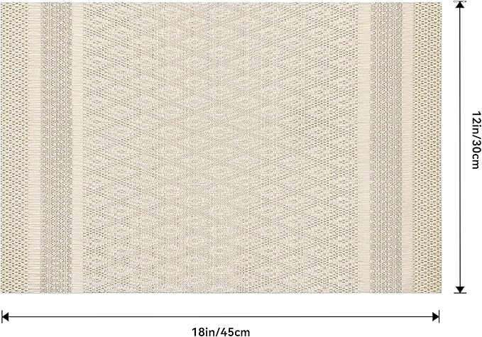 Leetaltree Stardust Yellow Placemats Set of 4 - Heat Resistant Non-Slip Place mats for Dining Table, Washable Durable PVC Vinyl Woven Table Mats(Stardust Yellow, 4)