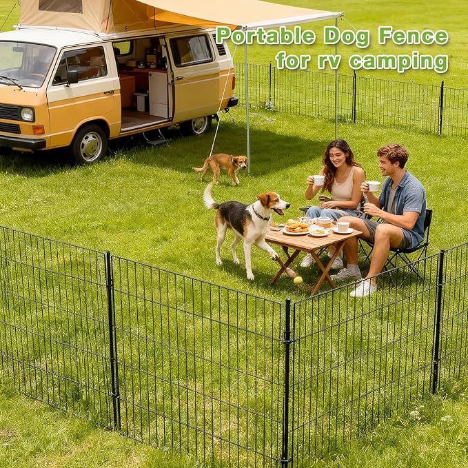 15 Panels No Dig Decorative Outdoor Garden Fence for Yard, Garden Animal Barrier Fencing,Rustproof Metal Edging Fence Border for Dog, Rabbits-48 in(H) X 314.76 in(L)