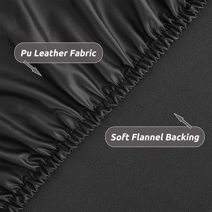 LURKA Round PU Leather Table Cover/Tablecloth with Elastic Hem – Waterproof, Oil-Proof, Scratch-Resistant, Wipeable Spill Protector for Dining Table, Kitchen, Outdoor Party (Black, 4FT-Round)