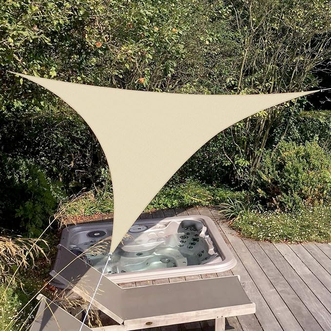Patio Paradise 16' x 16' x 16' Sun Shade Sail Triangle Canopy Shade Cloth - Image 6