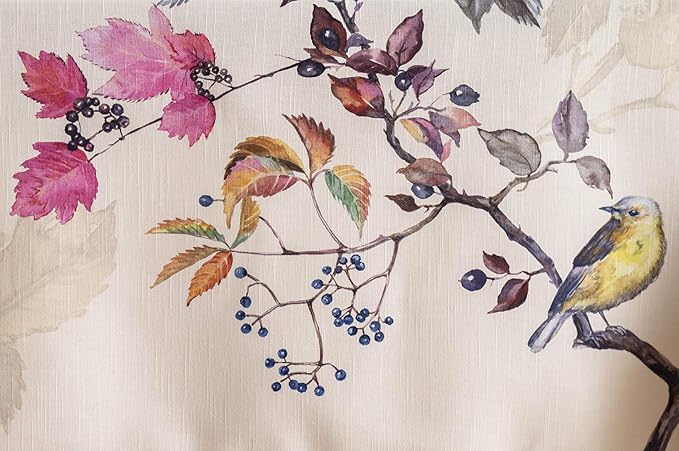 Maison d' Hermine Table Cloth Rectangle Table 100% Cotton 70 x 108 Inches Fall Tablecloth Reusable Everyday Use for Thanksgiving Christmas Decorations Dining Farmhouse Party (Equinoxe - Beige)