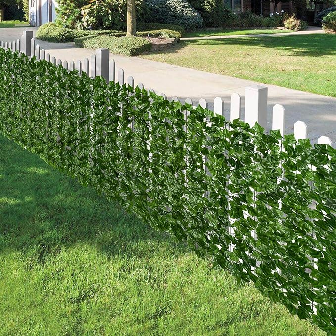 DearHouse 68.9x157.5in Artificial Ivy Privacy Fence Wall Screen, Artificial Hedges Fence and Faux Ivy Vine Leaf Decoration for Outdoor Garden Decor