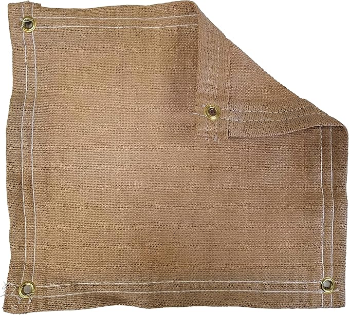 7 Ft. x 10 Ft. Tan Privacy Shade Mesh Tarp