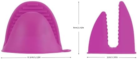 2 Pairs All Magenta Mini Silicone Oven Gloves, Mini Finger Protector Pot Holder - Image 2