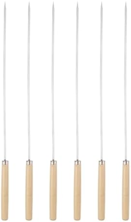 HARFINGTON 6pcs Metal Kebob Skewers 13" 3.3mmx0.8mm Stainless Steel Flat Sticks by HARFINGTON
