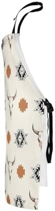 jejeloiu Western Aztec Apron for Women Men 26"x31" Southwestern Chef Cooking - Image 4