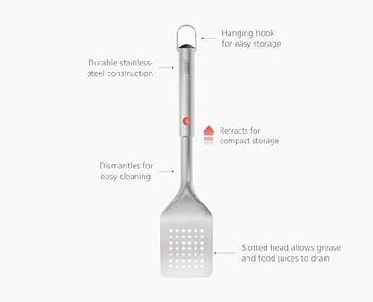 Joseph Joseph GrillOut Stainless Steel BBQ Turner, Slotted Head, Retractable - Image 4