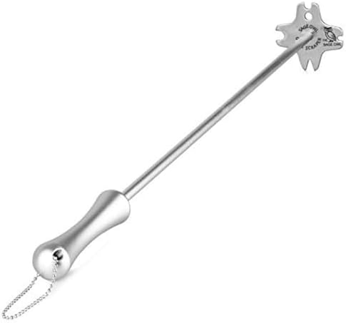 Sage Owl Stainless Steel BBQ Grill Scraper, Bristle-Free, 17.5” Handle – Safe by TheSageOwl