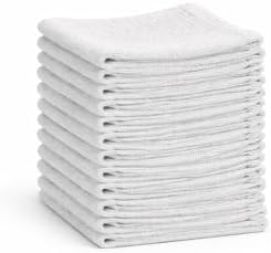 Kapra Cleaning Rags 12x12 White – Cotton Blend Reusable Scrubbing Cloths by Unknown