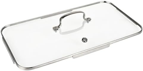 Vayepro Griddle Glass Lid for Lodge 9.5 x 16.75 Inch Cast Iron Rectangular by COOKANYWHERE