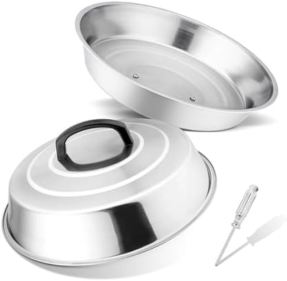 Leonyo 12IN Stainless Steel Griddle Basting Cover Melting Dome, 2 Pack by Leonyo