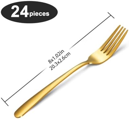 Unokit 24-Piece Stainless Steel Dinner Forks Silverware - Image 2