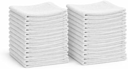Kapra Cleaning Rags 12x12 White – Cotton Blend Reusable Scrubbing Cloths by Unknown