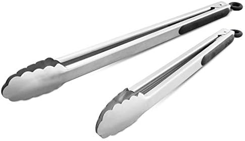 304 Stainless Steel Kitchen Cooking Tongs, 12 & 14 Inch by ALLWIN-HOUSEWARE