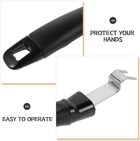 Outanaya 2pcs Grill Tray Lifter Handle, Stainless Steel Bakelite Grip Xmas - Image 3
