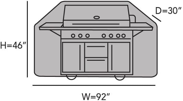 Covermates Grill Cover - Weather Resistant Outdoor Cover, Heavy Duty BBQ Covers for Large Outdoor Kitchen, Ultima 600D Polyester, 92 Inch, Ripstop Tan